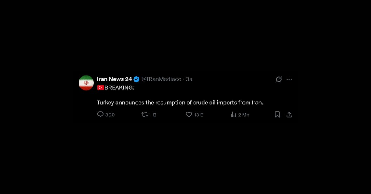 Son Dakika: Türkiye, İran’dan Ham Petrol İthalatını Yeniden Başlattı