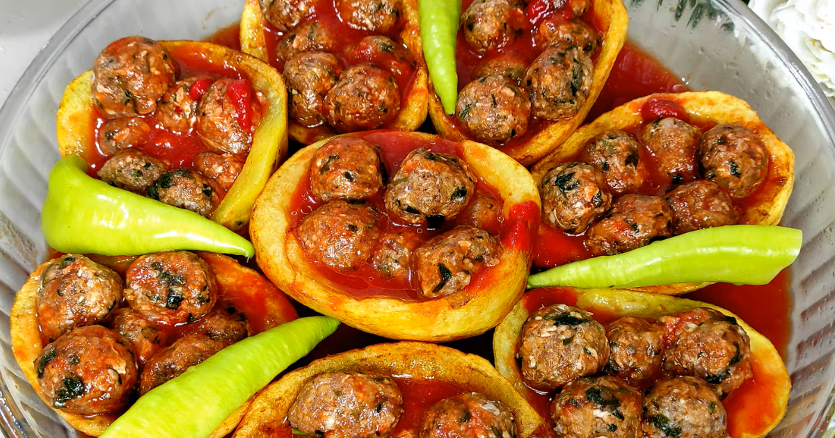 Fırında Patates Çanağında Misket Köfte Tarifi: Pratik ve Lezzetli