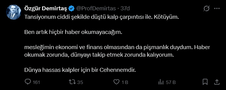 Özgür Demirtaş: “Tansiyonum Düştü, Artık Haber Okumayacağım”