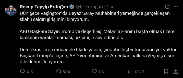 Cumhurbaşkanı Erdoğan’dan Trump’a Kritik Mesaj: 