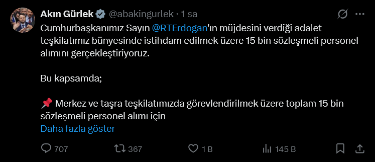 Adalet Bakanlığı 15 Bin Personel Alacak