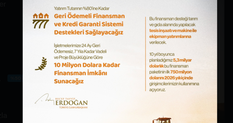 Cumhurbaşkanı Erdoğan'dan Çiftçiye 500 Milyon Dolarlık Kredi Müjdesi