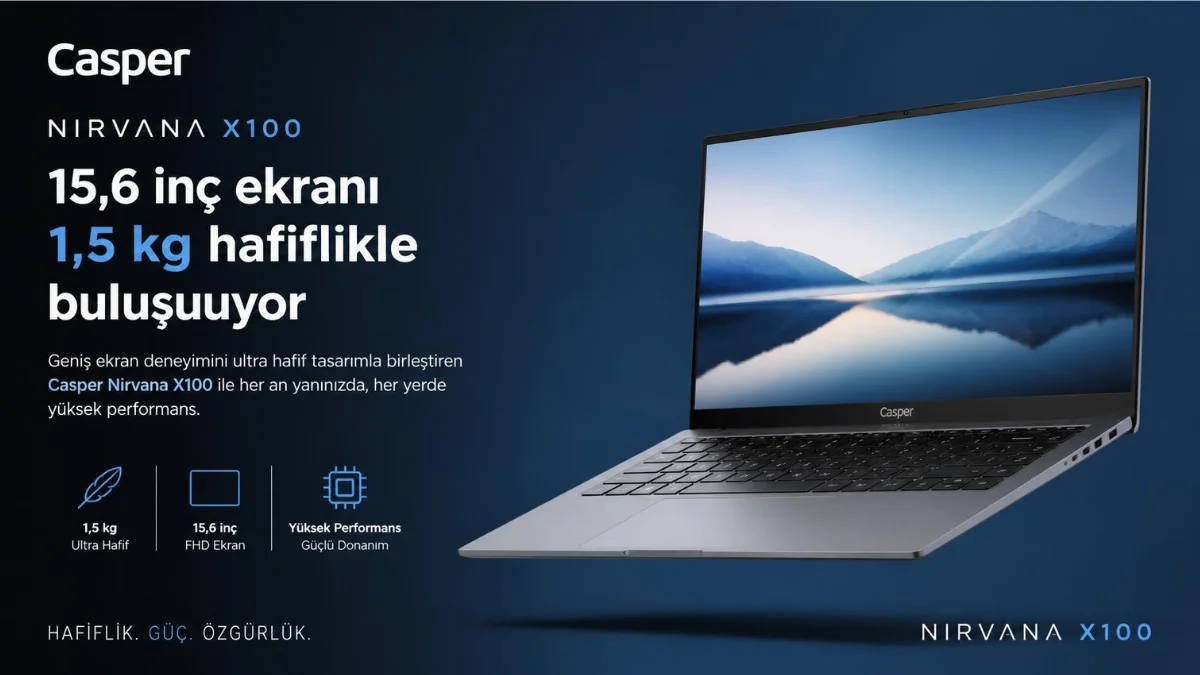 Casper Nirvana X100 Tanıtıldı: 15,6 İnç Ekran ve 1,5 Kilogram Ağırlık