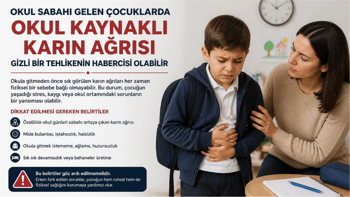 Okul Sabahı Gelen Çocuklarda Okul Kaynaklı Karın Ağrısı Gizli Bir Tehlikenin Habercisi Olabilir