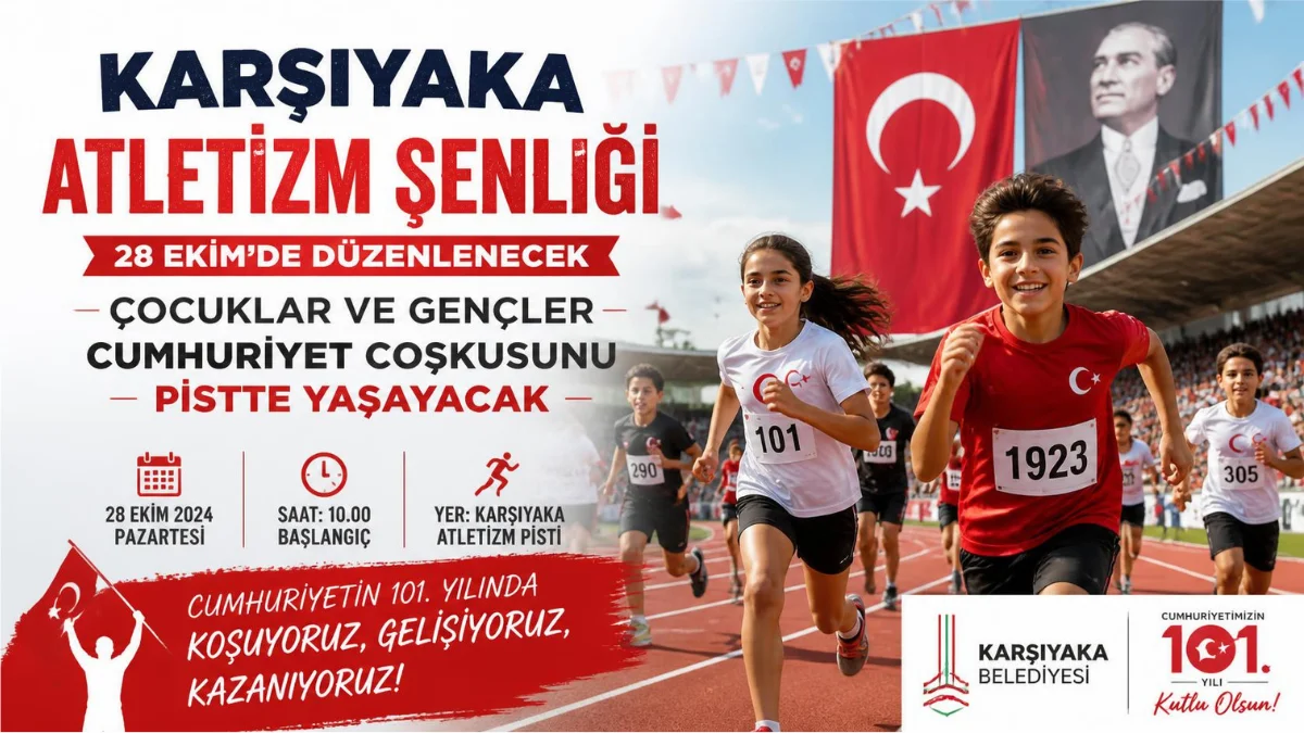 Karşıyaka Atletizm Şenliği 28 Ekim’de Düzenlenecek: Çocuklar ve Gençler Cumhuriyet Coşkusunu Pistte Yaşayacak